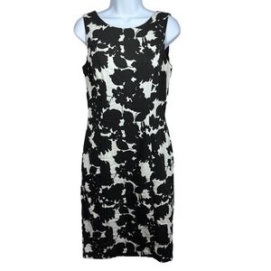 NWT White House Black Market Black/White Jacquard Sheath Dress 6